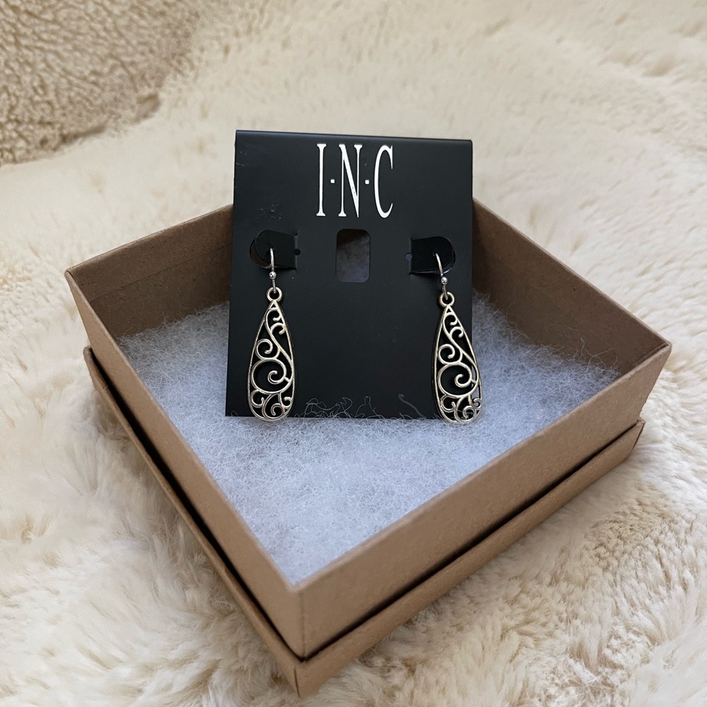 Macy’s 1.5” real silver earrings